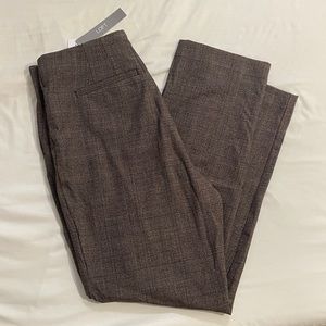 LOFT Brown Plaid High Waist Slim Pants Women’s 8 | Dress Work Formal Office
